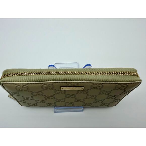 GUCCI Guccissima Leather Zip Around Wallet White Embossed GG Continental | COA - Picture 3 of 13